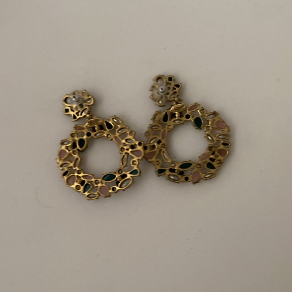 J. Crew Multicolor Crystal Hoop Drop Earrings - Picture 2 of 2
